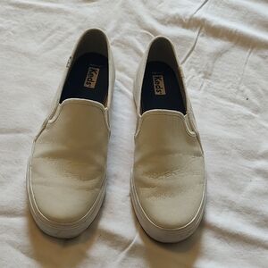 Keds White Loafers Slip-Ons Classic Design Leather